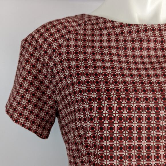 TopShop Printed Peasant Babydoll Short Sleeve Dress Sz 6 - Picture 7 of 8